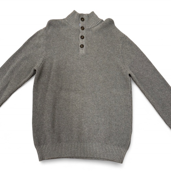 Collars & Co - Charcoal Grey Button-Up Turtleneck Sweater - NWT, Size Large - Picture 2 of 7